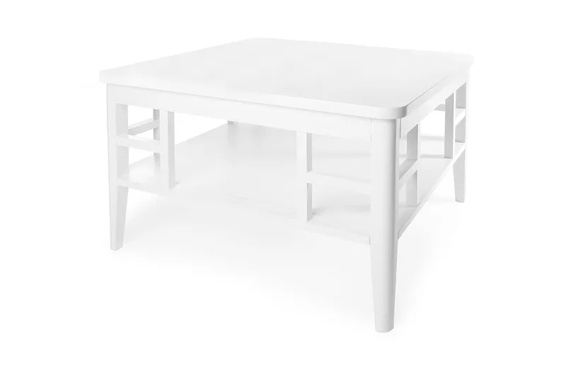 Sohvapöytä Piteå 80 cm Säilytyksellä Hylly Vit, Valkoinen