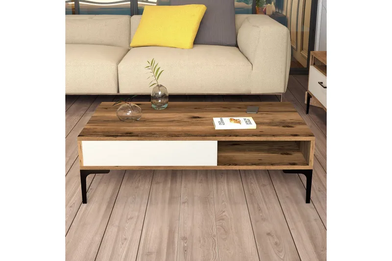 Sohvapöytä Pikach 105x32,6x105 cm - Ruskea - Huonekalut - Pöytä & ruokailuryhmä - Sohvapöytä