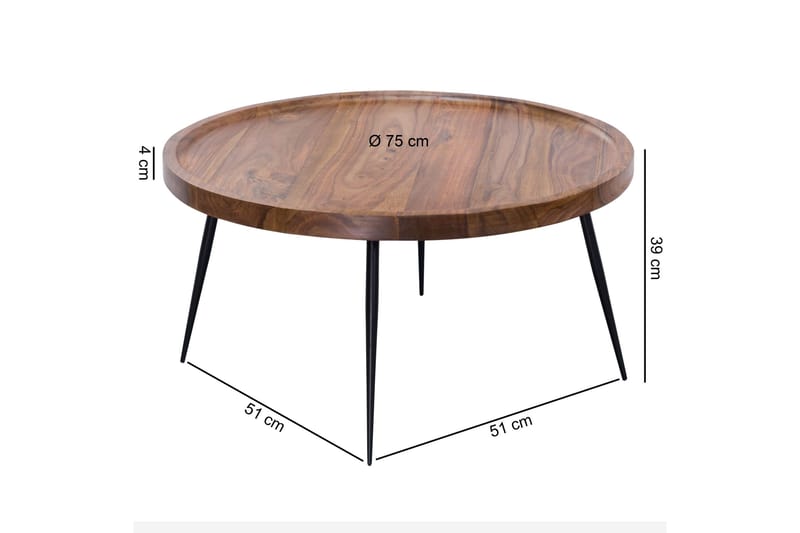 Sohvapöytä Philby 75 cm - Puu/Luonnonväri - Huonekalut - Pöytä & ruokailuryhmä - Sohvapöytä