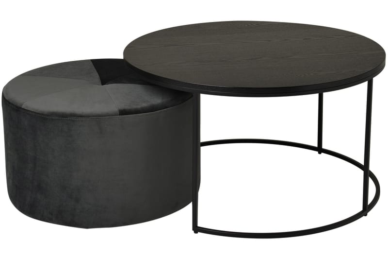 Sohvapöytä Pisana 80 cm Pyöreä rahilla - Musta - Huonekalut - Pöytä & ruokailuryhmä - Sohvapöytä