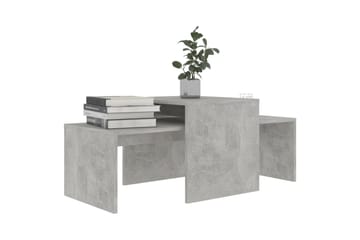 Sohvapöytäsarja betoninharmaa 100x48x40 cm lastulevy - Harmaa - Huonekalut - Pöytä & ruokailuryhmä - Sohvapöytä