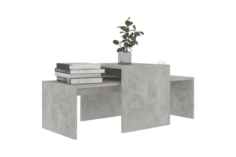 Sohvapöytäsarja betoninharmaa 100x48x40 cm lastulevy - Harmaa - Huonekalut - Pöytä & ruokailuryhmä - Sohvapöytä
