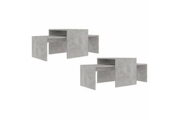 Sohvapöytäsarja betoninharmaa 100x48x40 cm lastulevy - Harmaa - Huonekalut - Pöytä & ruokailuryhmä - Sohvapöytä