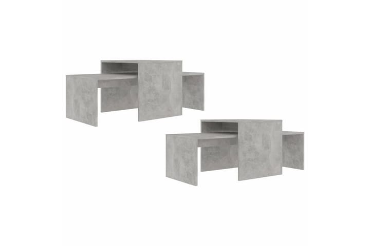 Sohvapöytäsarja betoninharmaa 100x48x40 cm lastulevy - Harmaa - Sohvapöytä