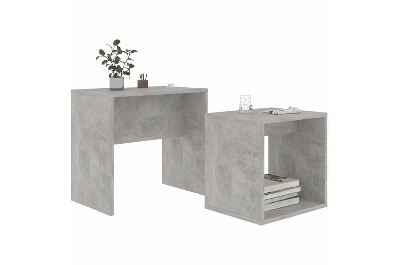 Sohvapöytäsarja betoninharmaa 48x30x45 cm lastulevy - Harmaa - Huonekalut - Pöytä & ruokailuryhmä - Sohvapöytä