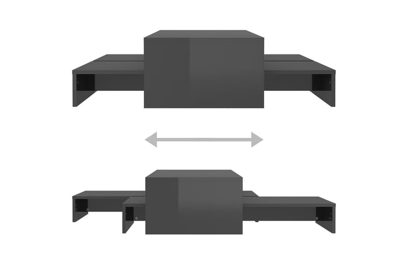 Sohvapöytäsarja korkeakiilto harmaa 100x100x26,5 cm - Sohvapöytä - Sarjapöytä