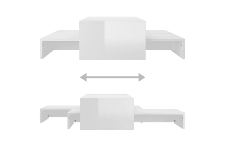 Sohvapöytäsarja korkeakiilto valkoinen 100x100x26,5 cm - Sarjapöytä - Sohvapöytä
