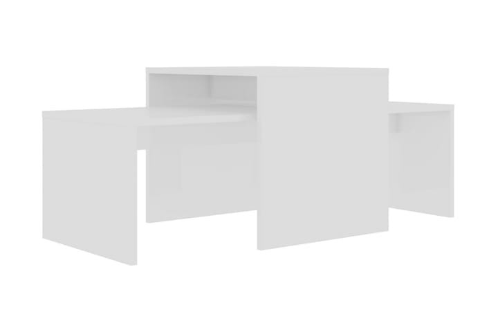 Sohvapöytäsarja korkeakiilto valkoinen 100x48x40cm lastulevy - Valkoinen - Sohvapöytä