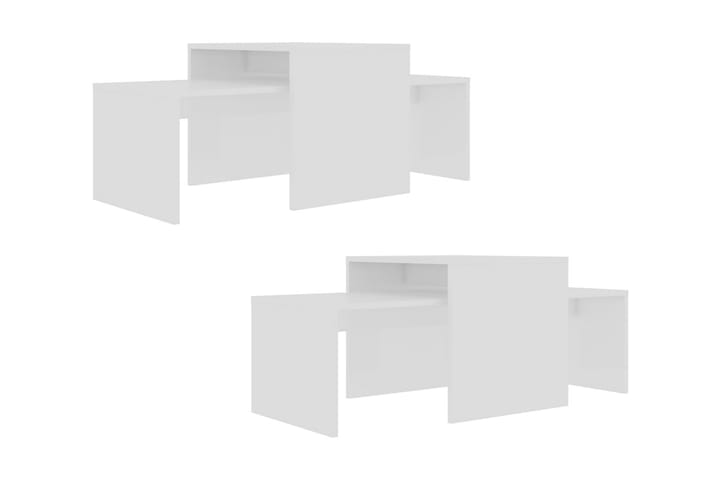 Sohvapöytäsarja korkeakiilto valkoinen 100x48x40cm lastulevy - Valkoinen - Sohvapöytä
