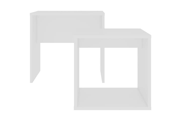 Sohvapöytäsarja korkeakiilto valkoinen 48x30x45 cm lastulevy - Valkoinen - Sohvapöytä
