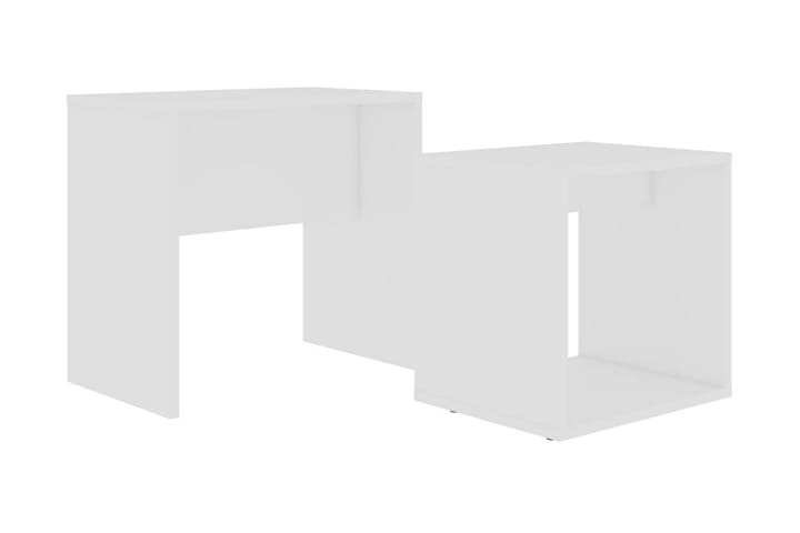 Sohvapöytäsarja korkeakiilto valkoinen 48x30x45 cm lastulevy - Valkoinen - Sohvapöytä