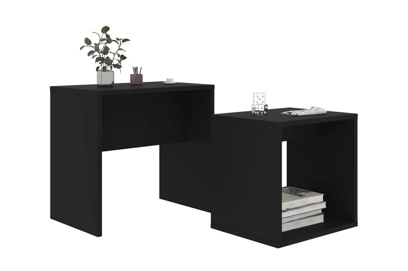 Sohvapöytäsarja musta 48x30x45 cm lastulevy - Musta - Huonekalut - Pöytä & ruokailuryhmä - Sohvapöytä