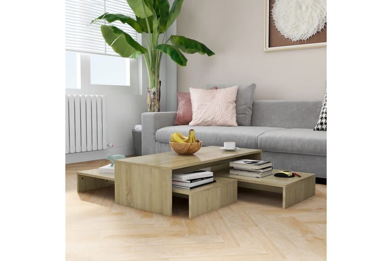 Sohvapöytäsarja Sonoma-tammi 100x100x26,5 cm lastulevy - Huonekalut - Pöytä & ruokailuryhmä - Sohvapöytä