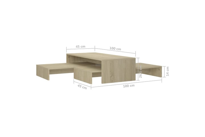 Sohvapöytäsarja Sonoma-tammi 100x100x26,5 cm lastulevy - Sohvapöytä - Sarjapöytä