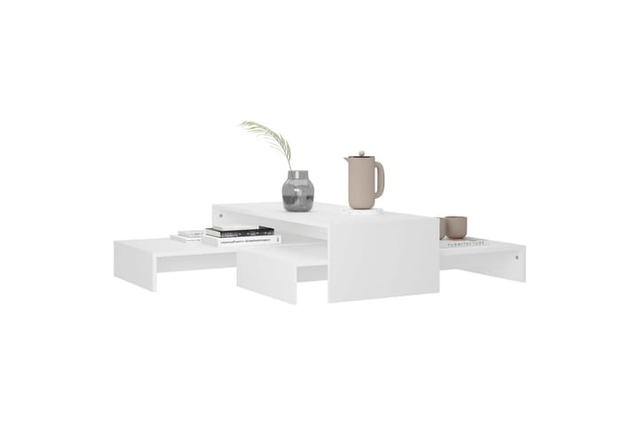 Sohvapöytäsarja valkoinen 100x100x26,5 cm lastulevy - Sohvapöytä - Sarjapöytä