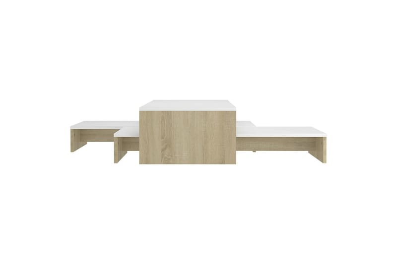 Sohvapöytäsarja valkoinen ja Sonoma-tammi 100x100x26,5cm - Huonekalut - Pöytä & ruokailuryhmä - Sohvapöytä