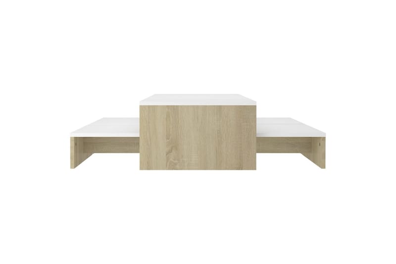 Sohvapöytäsarja valkoinen ja Sonoma-tammi 100x100x26,5cm - Huonekalut - Pöytä & ruokailuryhmä - Sohvapöytä