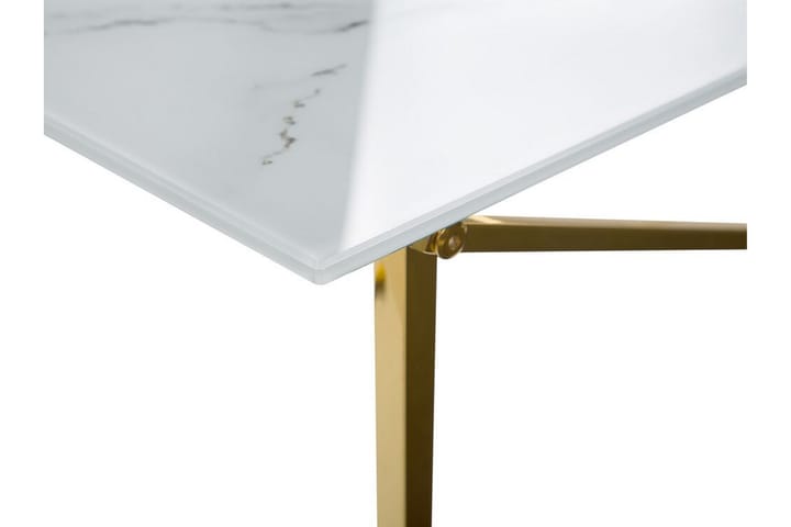Sohvapöytä Stromback 100 cm Marmorikuvio - Valkoinen/Kulta - Marmoripöydät - Sohvapöytä