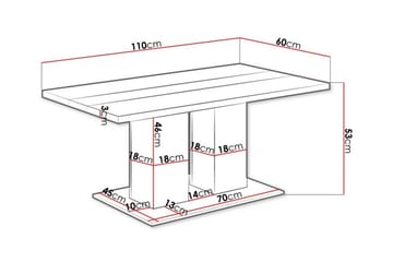 Tallow 110 cm suorakulmainen sohvapöytä maalattua puuta - Valkoinen - Huonekalut - Pöytä & ruokailuryhmä - Sohvapöytä