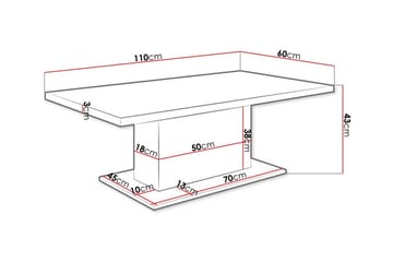 Tallow 110 cm suorakulmainen sohvapöytä tummaa puuta - Ruskea - Huonekalut - Pöytä & ruokailuryhmä - Sohvapöytä
