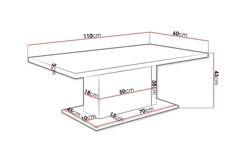 Tallow 110 cm suorakulmainen sohvapöytä tummaa puuta - Ruskea - Huonekalut - Pöytä & ruokailuryhmä - Sohvapöytä