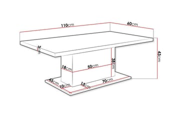 Tallow 60 cm suorakulmainen sohvapöytä tummaa puuta - Beige - Huonekalut - Pöytä & ruokailuryhmä - Sohvapöytä
