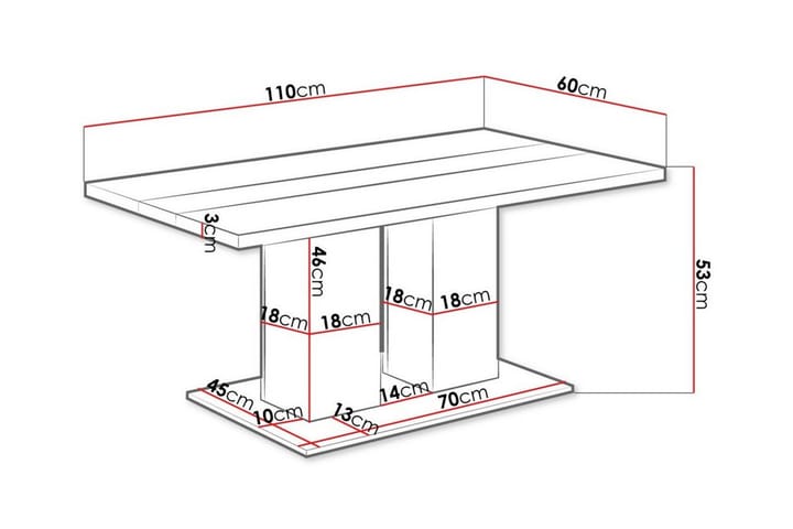 Sohvapöytä Tallow 60 cm - Valkoinen - Sohvapöytä