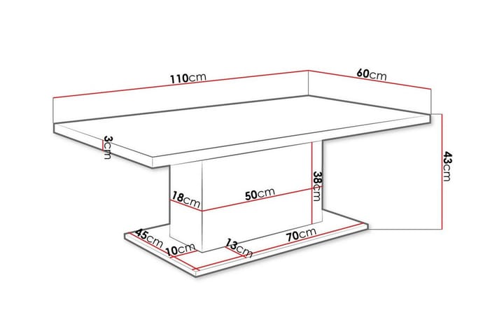 Sohvapöytä Tallow 60 cm - Valkoinen - Sohvapöytä