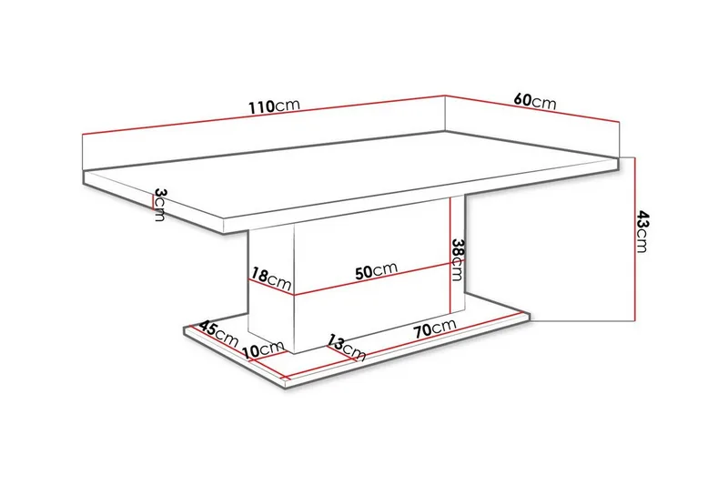 Tallow Soffbord 60 cm NO_BRAND Brown - Huonekalut - Pöytä & ruokailuryhmä - Sohvapöytä