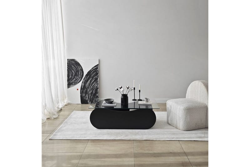 Sohvapöytä Tevrin Musta / Läpinäkyvä - Musta / Läpinäkyvä - Huonekalut - Pöytä & ruokailuryhmä - Sohvapöytä