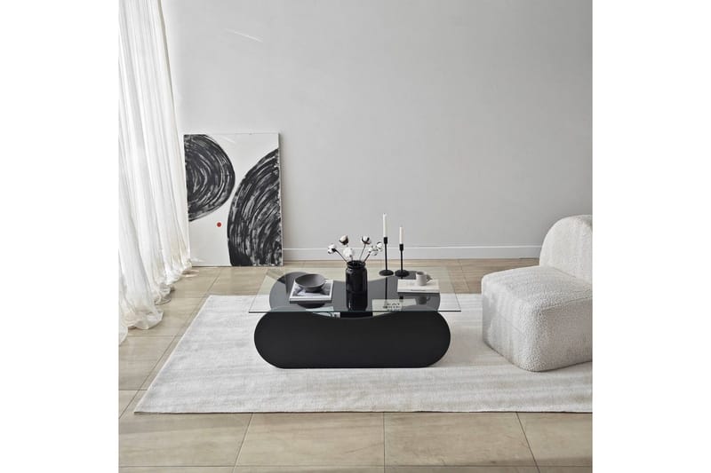 Sohvapöytä Tevrin Musta / Läpinäkyvä - Musta / Läpinäkyvä - Huonekalut - Pöytä & ruokailuryhmä - Sohvapöytä