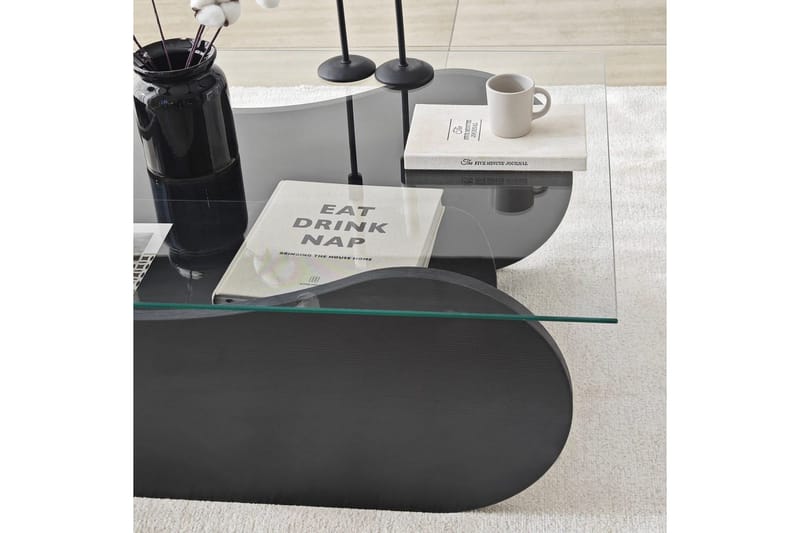 Sohvapöytä Tevrin Musta / Läpinäkyvä - Musta / Läpinäkyvä - Huonekalut - Pöytä & ruokailuryhmä - Sohvapöytä