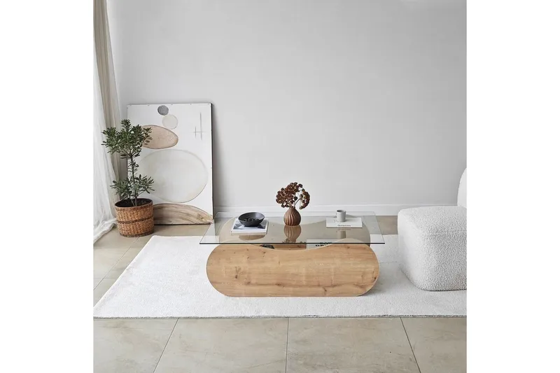 Sohvapöytä Tevrin Safidoniritammi / Läpinäkyvä - Safidoniritammi / Läpinäkyvä - Huonekalut - Pöytä & ruokailuryhmä - Sohvapöytä