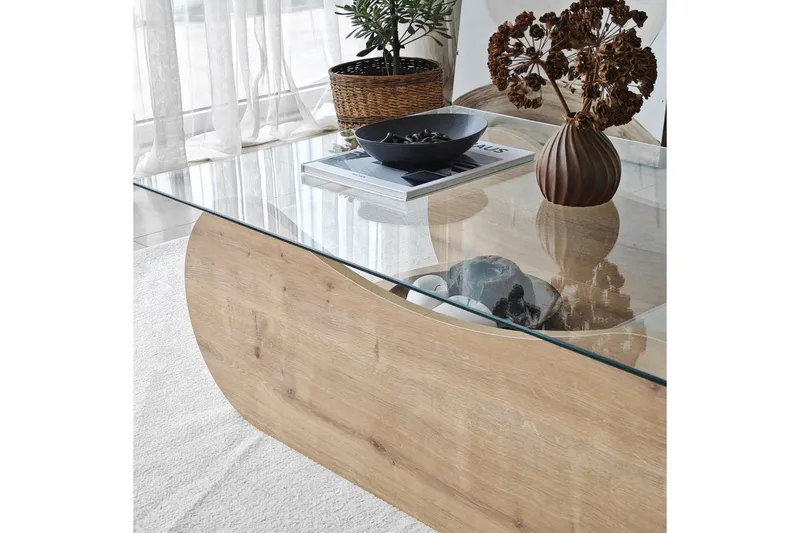 Sohvapöytä Tevrin Safidoniritammi / Läpinäkyvä - Safidoniritammi / Läpinäkyvä - Huonekalut - Pöytä & ruokailuryhmä - Sohvapöytä