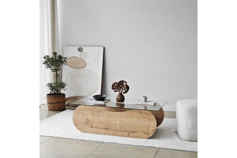 Sohvapöytä Tevrin Safidoniritammi / Läpinäkyvä - Safidoniritammi / Läpinäkyvä - Huonekalut - Pöytä & ruokailuryhmä - Sohvapöytä