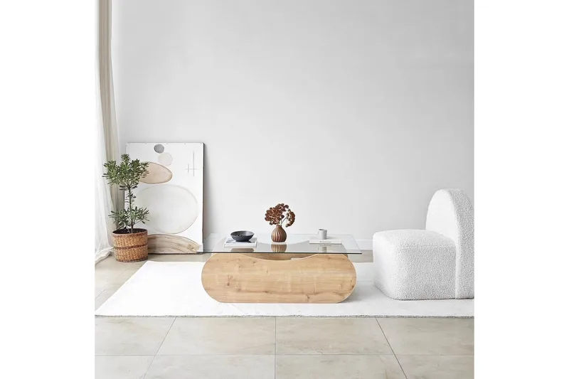 Sohvapöytä Tevrin Safidoniritammi / Läpinäkyvä - Safidoniritammi / Läpinäkyvä - Huonekalut - Pöytä & ruokailuryhmä - Sohvapöytä