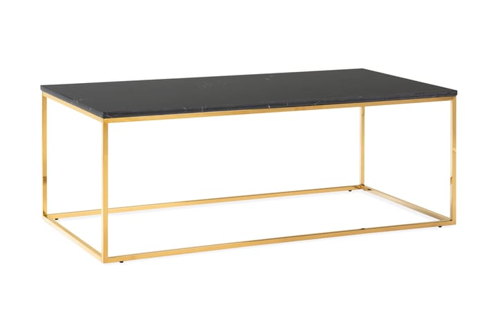 Sohvapöytä Titania 120 cm Marmori - Musta/Messinki - Marmoripöydät - Sohvapöytä