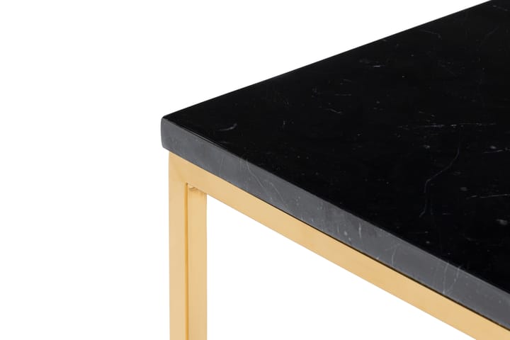 Sohvapöytä Titania 120 cm Marmori - Musta/Messinki - Marmoripöydät - Sohvapöytä