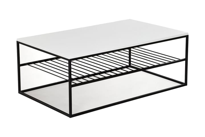 Sohvapöytä Ubbeboda 95 cm Ritilähyllyllä - Valkoinen/Musta - Sohvapöytä