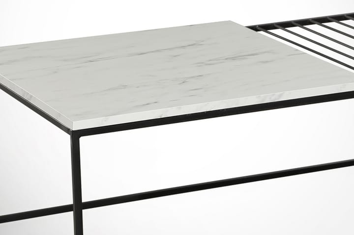 Sohvapöytä Ubbeboda 95 cm Ritilällä - Valkoinen/Musta Marmorikuvio - Marmoripöydät - Sohvapöytä