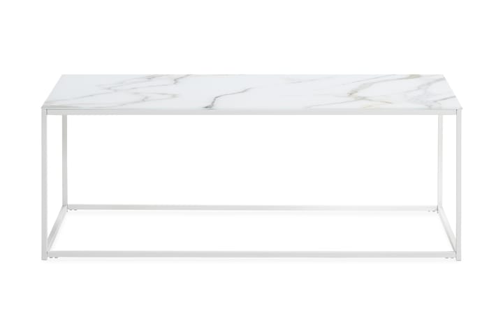 Sohvapöytä Valeria 120 cm Marmorikuvio - Lasi/Valkoinen - Marmoripöydät - Sohvapöytä