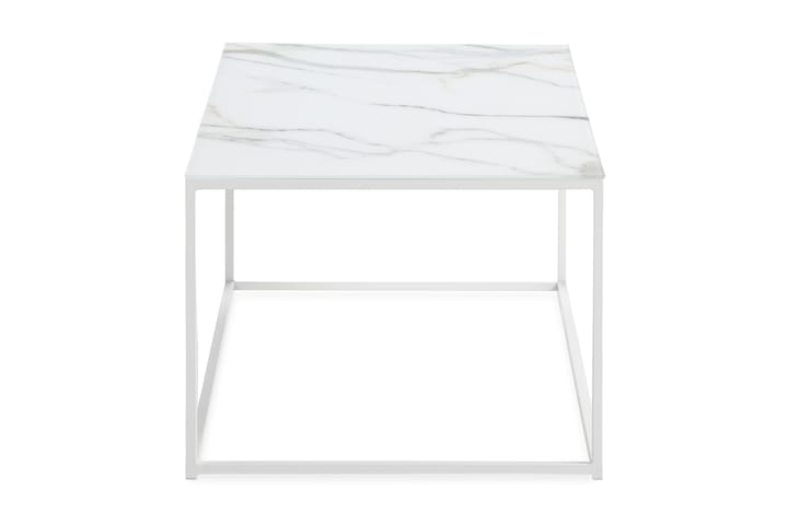 Sohvapöytä Valeria 120 cm Marmorikuvio - Lasi/Valkoinen - Marmoripöydät - Sohvapöytä