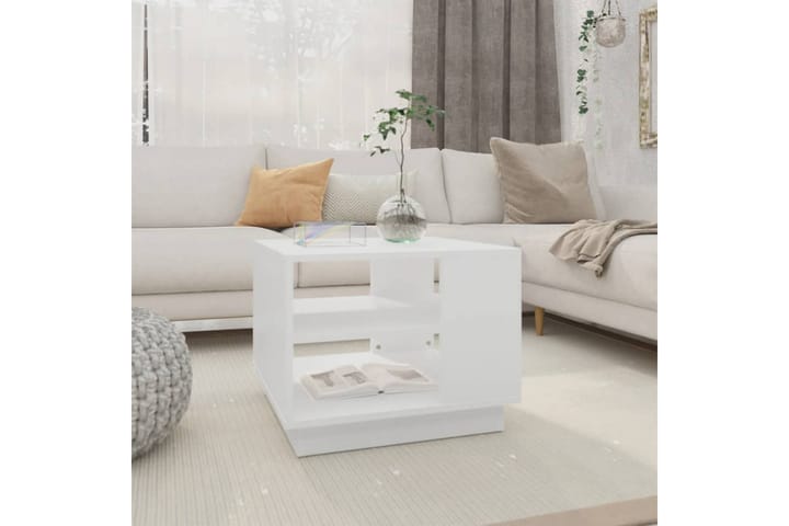 Sohvapöytä valkoinen 55x55x43 cm lastulevy - Valkoinen - Sohvapöytä