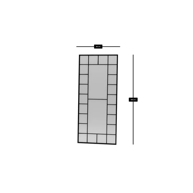 Vornas Lattiapeili 80 x 180 cm - Musta - Sisustustuotteet - Peili - Lattiapeili