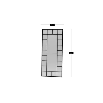 Vornas Lattiapeili 80 x 180 cm - Musta - Sisustustuotteet - Peili - Lattiapeili