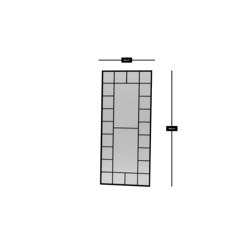 Vornas Lattiapeili 80 x 180 cm - Musta - Sisustustuotteet - Peili - Lattiapeili