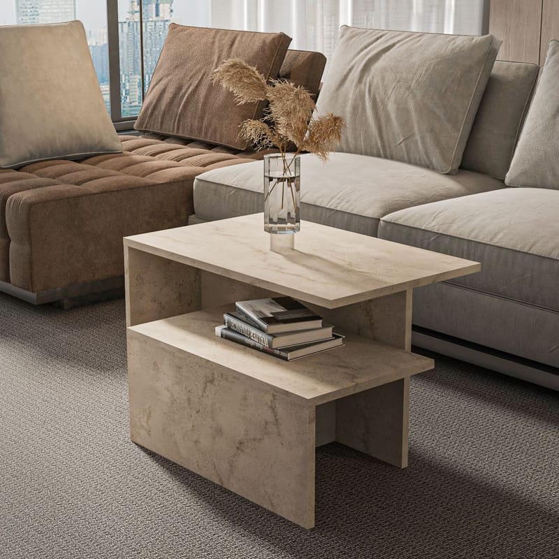 Vumira Sarjapöytä 2 osaa 72 cm - travertiini - Huonekalut - Pöytä & ruokailuryhmä - Sohvapöytä - Arkkupöytä