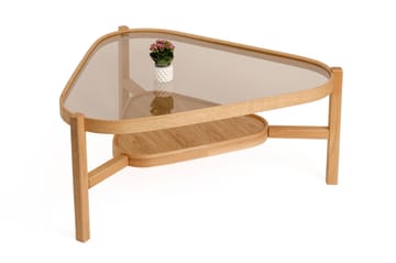 Sohvapöytä Wallxpert Capella (95 x 48 x 95 cm) tammi läpinäkyvä - tammi läpinäkyvä - Huonekalut - Pöytä & ruokailuryhmä - Sohvapöytä