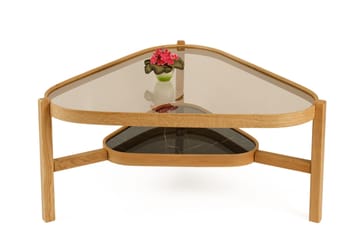 Sohvapöytä Wallxpert Capella (95 x 48 x 95 cm) Tammi musta marmori - Tammipuu ja musta marmori - Huonekalut - Pöytä & ruokailuryhmä - Marmoripöydät