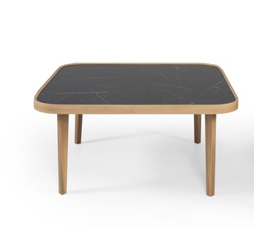 Sohvapöytä Wallxpert Hera (90 x 42 x 90 cm) Tammi musta marmori - Tammi ja musta marmori - Huonekalut - Pöytä & ruokailuryhmä - Marmoripöydät
